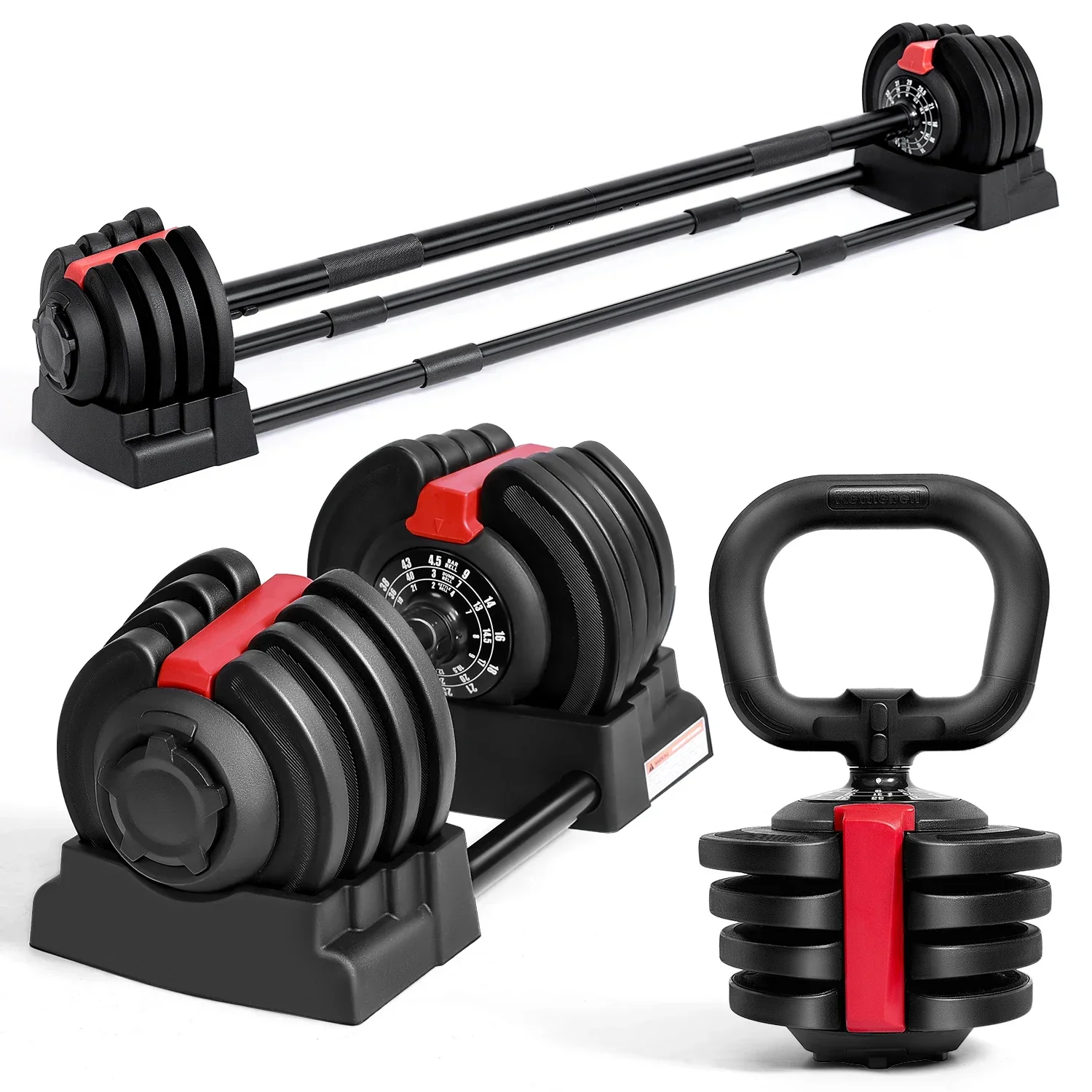 Home Gym Kettlebells - KERDOM 1-Sec Fast Adjustable Dumbbell 1pc,