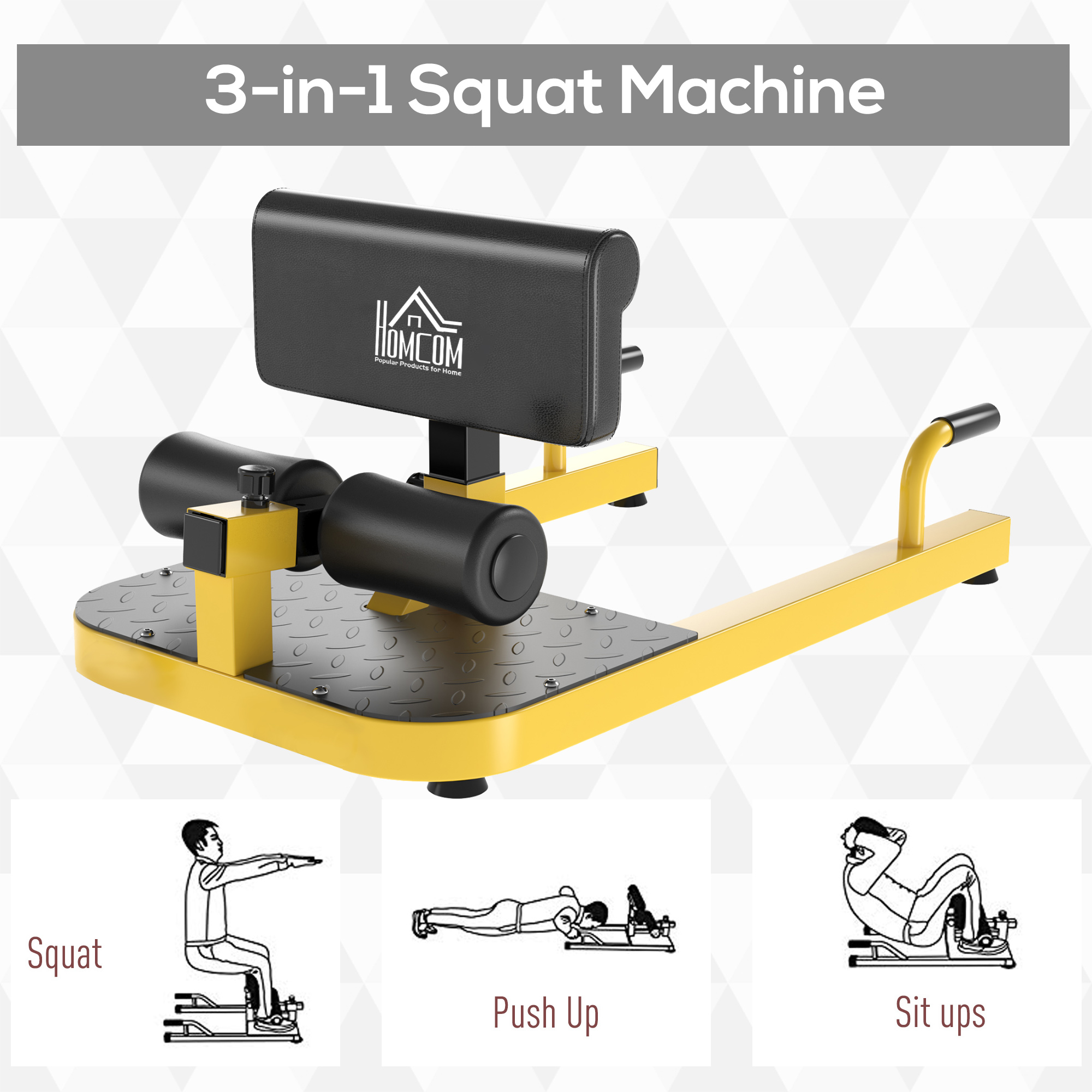 3-in-1 Padded Push Up Sit Up D - đánh giá và giá Home Gym Yellow