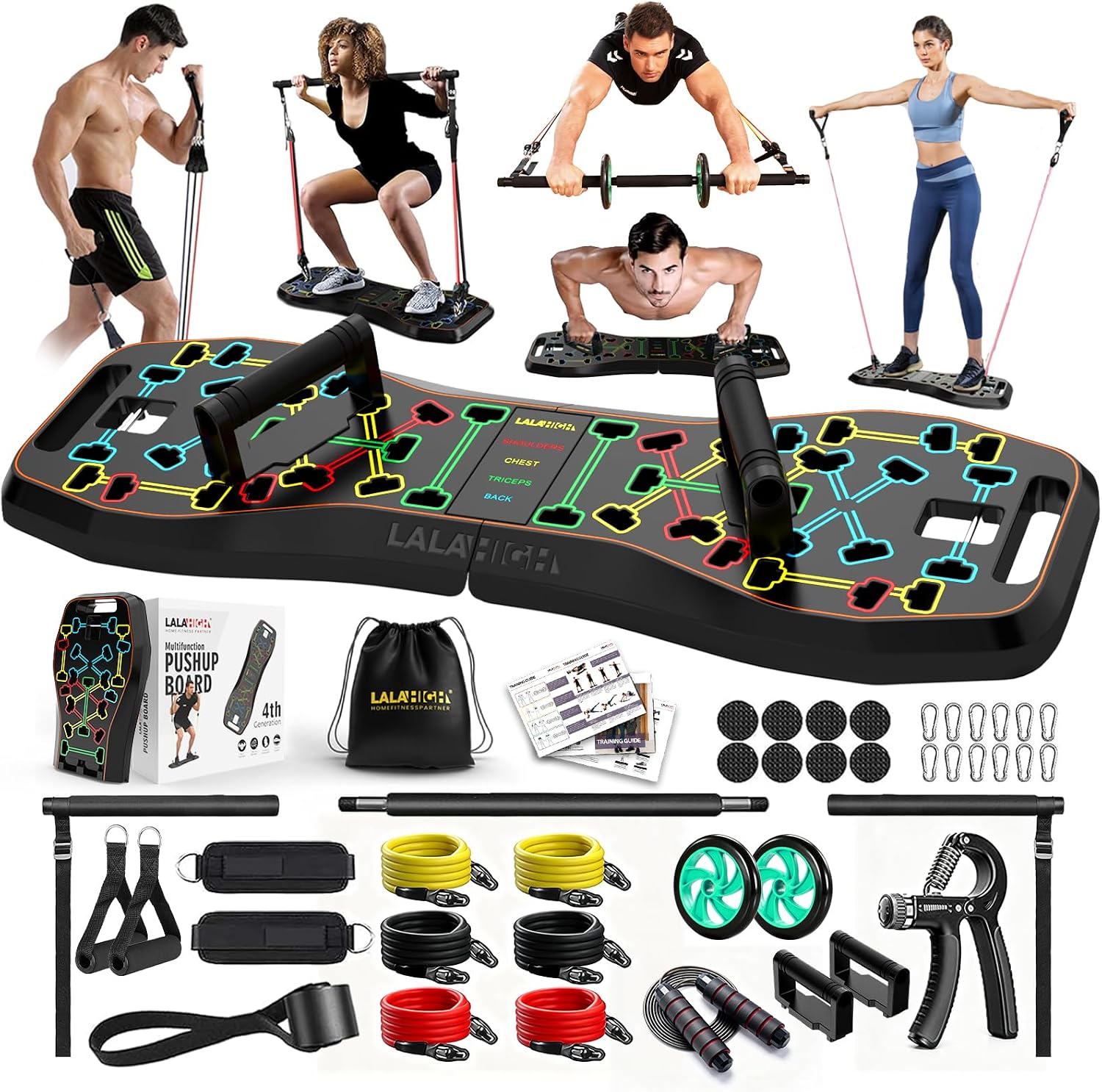 LALAHIGH Push Up Board,36 in 1 - đánh giá và giá Ab Roller Wheel