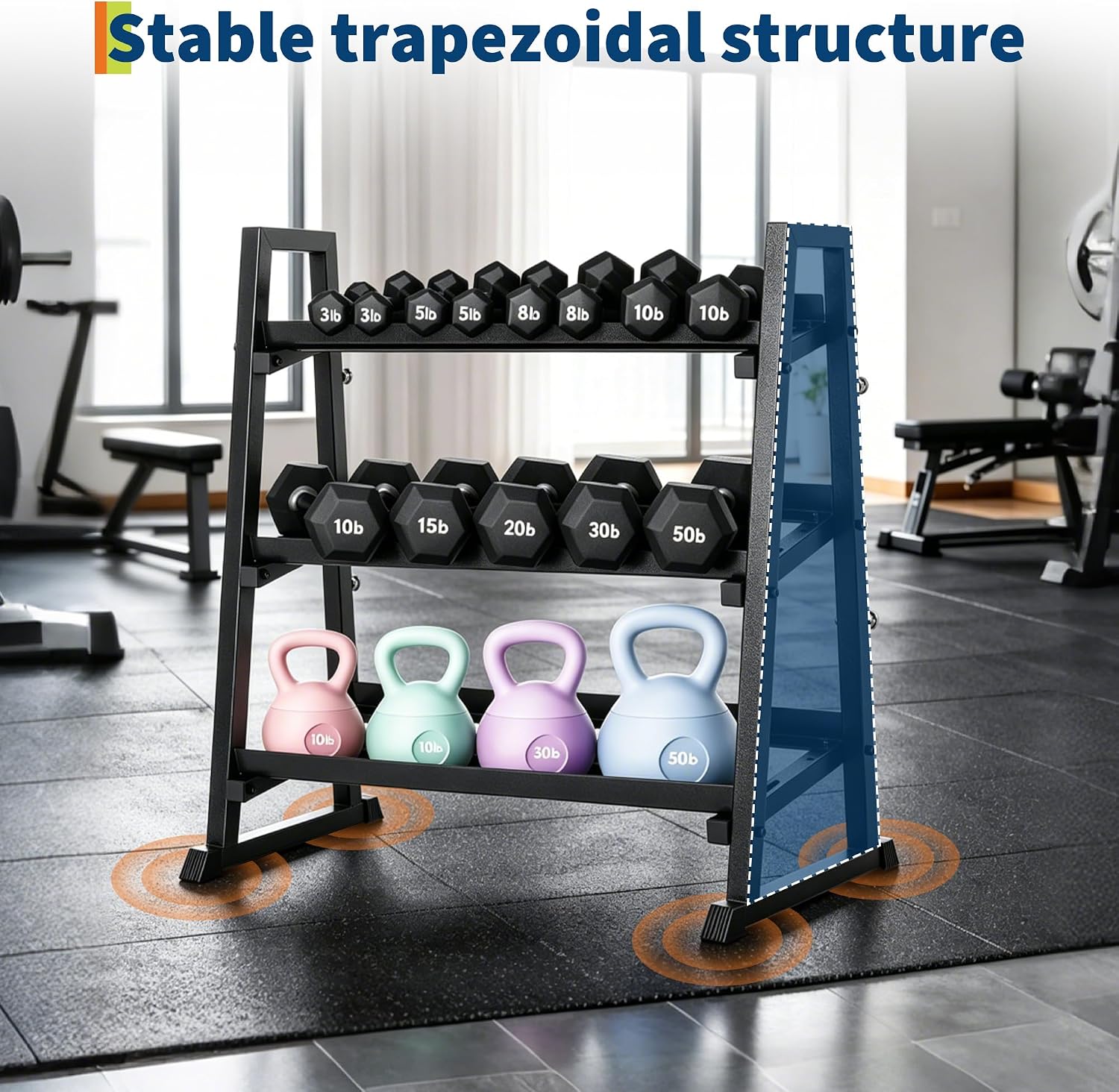 Garvee Heavy-Duty 3-Tier Dumbb - đánh giá và giá Home Gym Kettlebells
