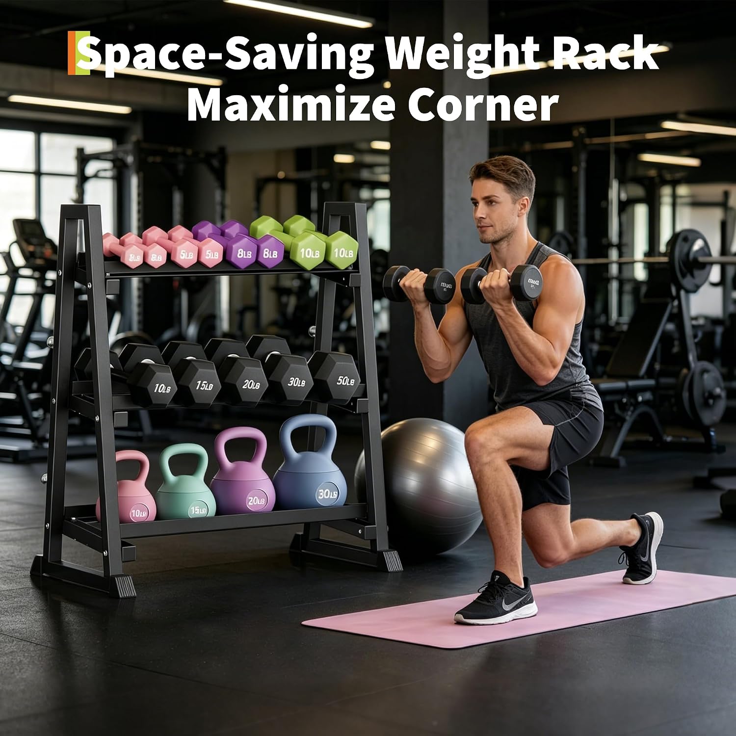 Garvee Heavy-Duty 3-Tier Dumbb - đánh giá và giá Home Gym Kettlebells