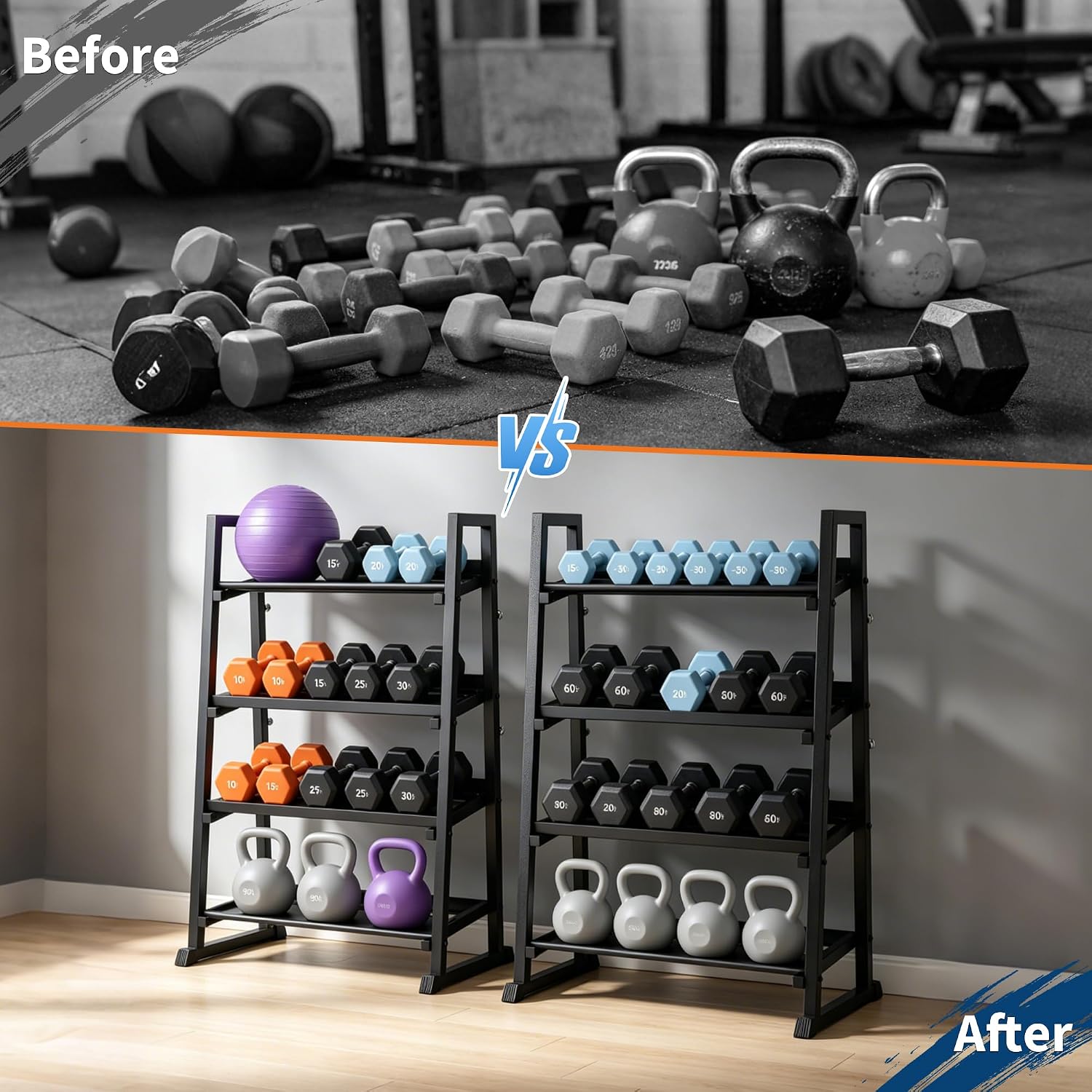 Garvee Heavy-Duty 3-Tier Dumbb - đánh giá và giá Home Gym Kettlebells